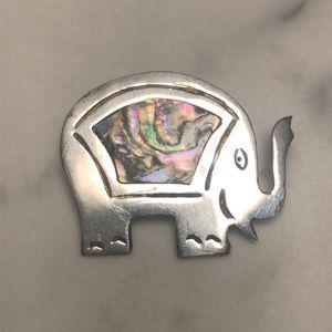 Elephant abalone Alpaca Mexico pin brooch‎